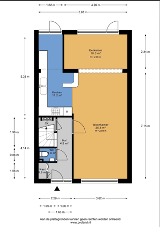 Floorplan - Pieter Coermanstraat 6, 2203 GX Noordwijk